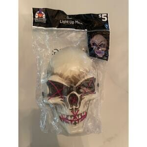 New Skull Skeleton Light Up Halloween Mask Costume